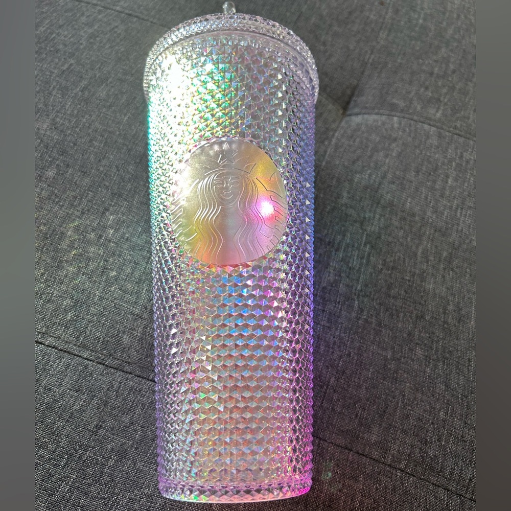 Starbucks IRIDESCENT COLD CUP – BLING PLATINUM, Unicorn 24 Fl Oz